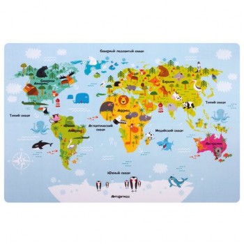 Настольное покрытие ПИФАГОР 7 шт., А3+, пластик, 46x33 см, "Map", 270403