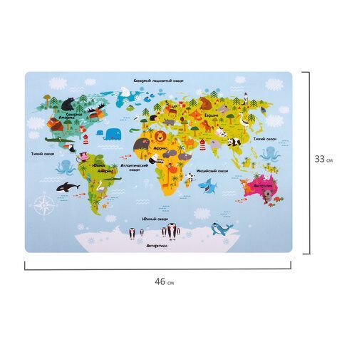 Настольное покрытие ПИФАГОР 7 шт., А3+, пластик, 46x33 см, "Map", 270403