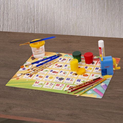 Настольное покрытие ПИФАГОР, А3+, пластик, 46x33 см, &quot;Alphabet&quot;, 270404