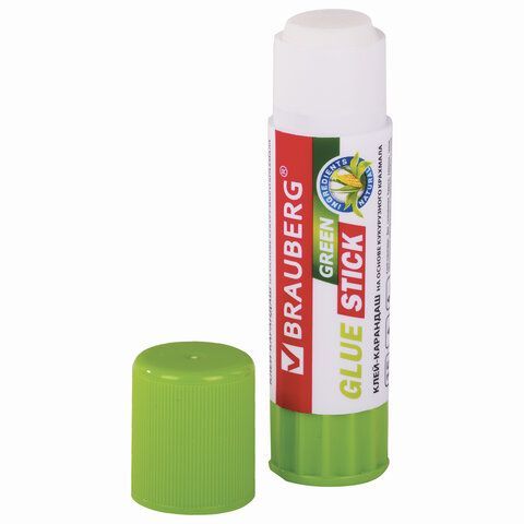 Клей-карандаш на натуральной основе BRAUBERG 3 шт. GREEN, 15 г, 270437