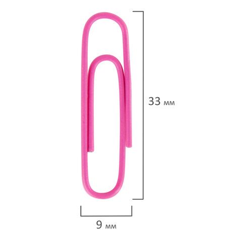 Скрепки BRAUBERG 5 шт., 33 мм, цветные, 100 шт., в картонной коробке, 270444