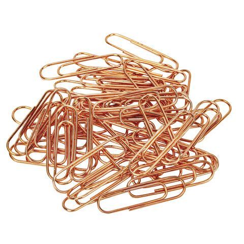 Скрепки BRAUBERG 5 шт., 28 мм, омедненные, 100 шт., в картонной коробке, 270448