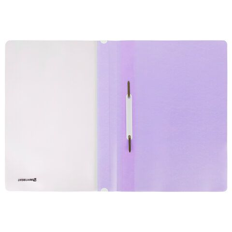 Скоросшиватель пластиковый BRAUBERG 25 шт. &quot;Pastel&quot; А4, 130/180 мкм, лиловый, 270456