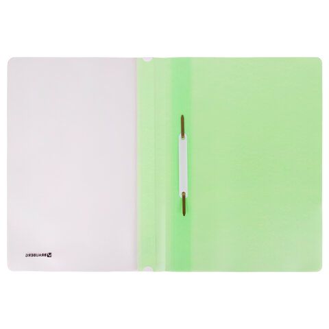 Скоросшиватель пластиковый BRAUBERG 25 шт. &quot;Pastel&quot; А4, 130/180 мкм, мятный, 270458