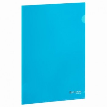 Папка-уголок плотная BRAUBERG 10 шт. SUPER, 0,18 мм, синяя, 270479