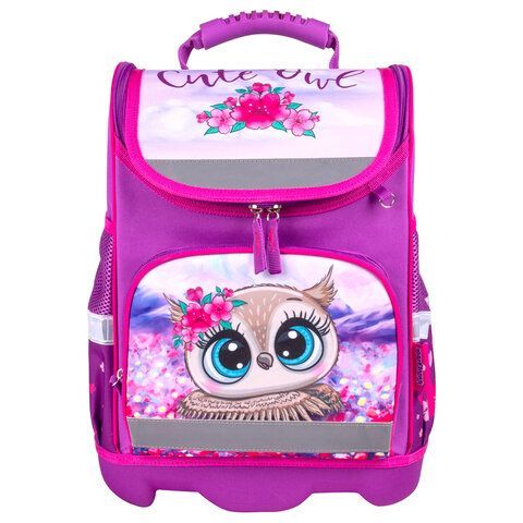 Ранец ЮНЛАНДИЯ WISE для начальной школы, &quot;Cute owl&quot;, 37x29х15 см, 270586