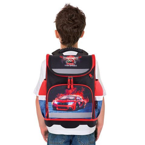 Ранец ЮНЛАНДИЯ WISE для начальной школы, &quot;Feel the speed&quot;, 37x29х15 см, 270590