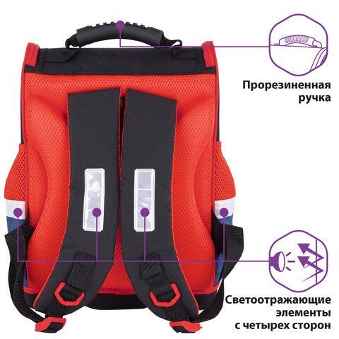Ранец ЮНЛАНДИЯ WISE для начальной школы, &quot;Feel the speed&quot;, 37x29х15 см, 270590