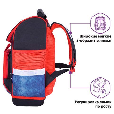 Ранец ЮНЛАНДИЯ WISE для начальной школы, &quot;Feel the speed&quot;, 37x29х15 см, 270590