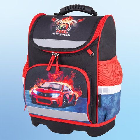 Ранец ЮНЛАНДИЯ WISE для начальной школы, &quot;Feel the speed&quot;, 37x29х15 см, 270590