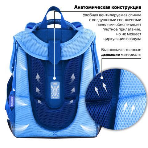 Ранец BRAUBERG PREMIUM, 2 отделения, с брелком, &quot;Sweet dreams&quot;, СВЕТЯЩИЙСЯ, 38х29х16 см, 270593