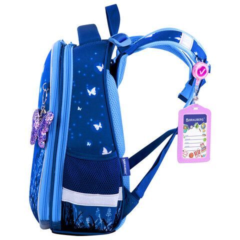 Ранец BRAUBERG PREMIUM, 2 отделения, с брелком, &quot;Sweet dreams&quot;, СВЕТЯЩИЙСЯ, 38х29х16 см, 270593