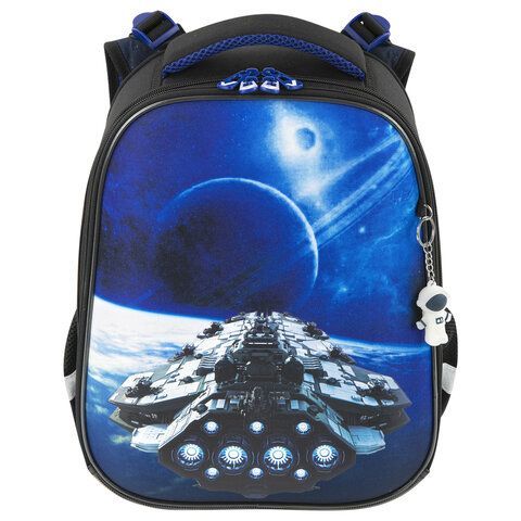 Ранец BRAUBERG PREMIUM, 2 отделения, с брелком, &quot;Spaceship&quot;, 38х29х16 см, 270596