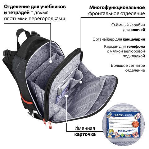 Ранец BRAUBERG PREMIUM, 2 отделения, с брелком, &quot;Next level&quot;, 3D панель, 38х29х16 см, 270597