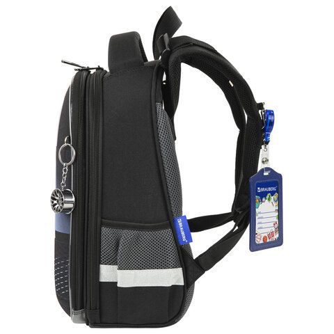 Ранец BRAUBERG PREMIUM, 2 отделения, с брелком, &quot;Fast car&quot;, 38х29х16 см, 270600