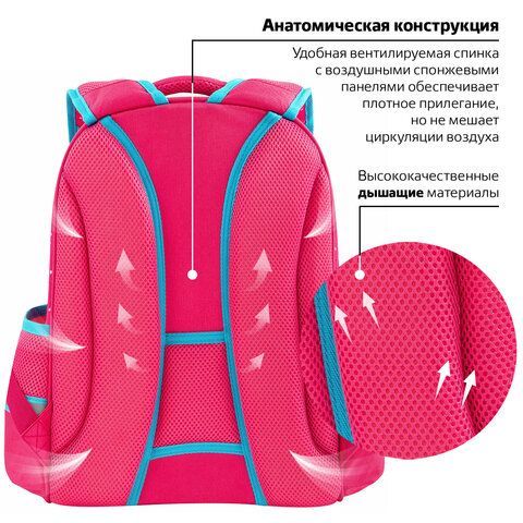 Ранец ЮНЛАНДИЯ LIGHT, 2 отделения, &quot;Pretty mouse&quot;, 3D панель, 38х29х16 см, 270606