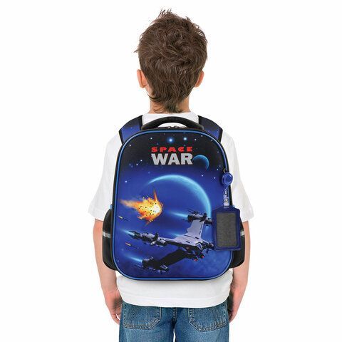 Ранец ЮНЛАНДИЯ LIGHT, 2 отделения, &quot;Space war&quot;, 38х29х16 см, 270607
