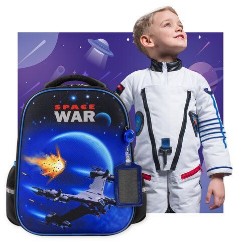 Ранец ЮНЛАНДИЯ LIGHT, 2 отделения, &quot;Space war&quot;, 38х29х16 см, 270607