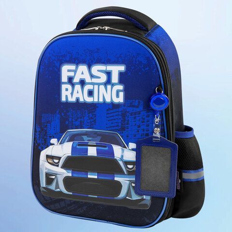Ранец ЮНЛАНДИЯ LIGHT, 2 отделения, &quot;Speedy car&quot;, 38х29х16 см, 270608