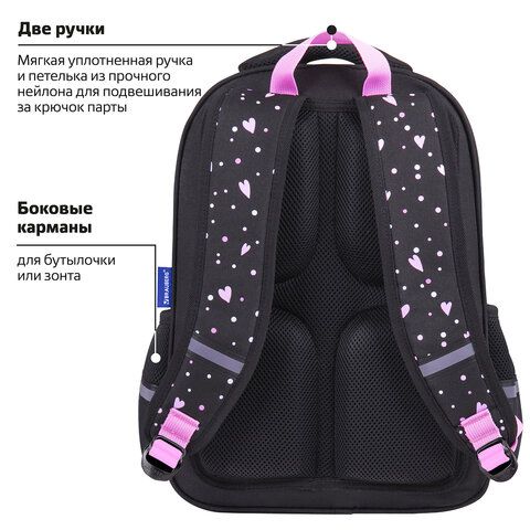Рюкзак BRAUBERG SOFT, 2 отделения, 3 кармана, &quot;I love coffee&quot;, СВЕТЯЩИЙСЯ, 40х31х15 см, 270611