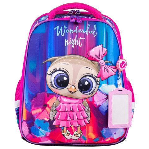 Ранец BRAUBERG FIT, 2 отделения, &quot;Wonderful night&quot;, 3D-панель, 38х27х14 см, 270616