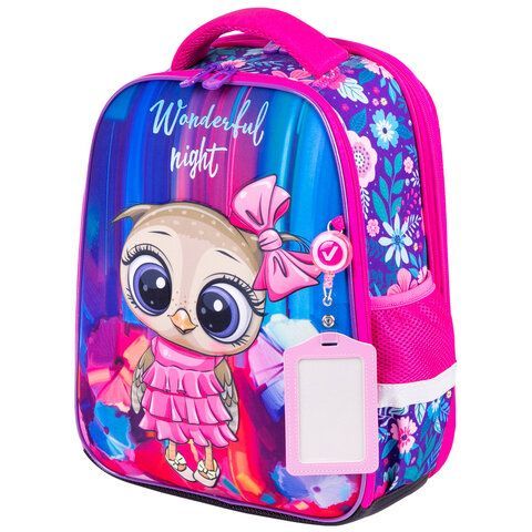 Ранец BRAUBERG FIT, 2 отделения, &quot;Wonderful night&quot;, 3D-панель, 38х27х14 см, 270616