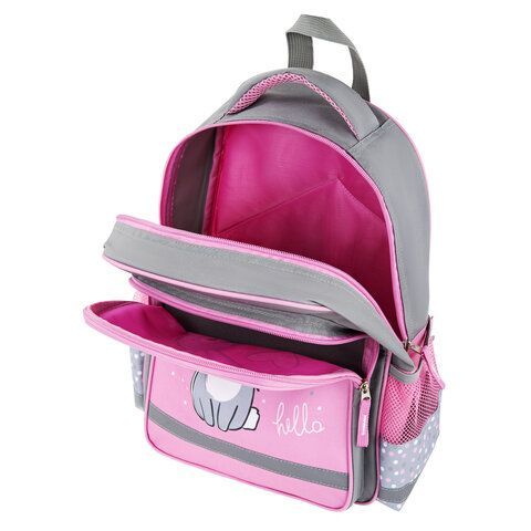 Рюкзак ПИФАГОР SCHOOL, 1 отделение, 3 кармана, &quot;Adorable bunny&quot;, 38x28х14 см, 270654