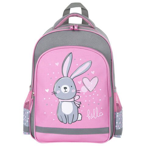 Рюкзак ПИФАГОР SCHOOL, 1 отделение, 3 кармана, &quot;Adorable bunny&quot;, 38x28х14 см, 270654
