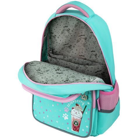 Рюкзак ЮНЛАНДИЯ COMPLETE с пеналом в комплекте, эрго-спинка, &quot;Yummy cat&quot;, 42х29х14 см, 270663