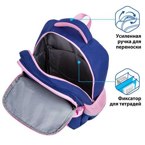 Рюкзак BRAUBERG STAR, &quot;Magic fox&quot;, синий, 40х29х13 см, 270668