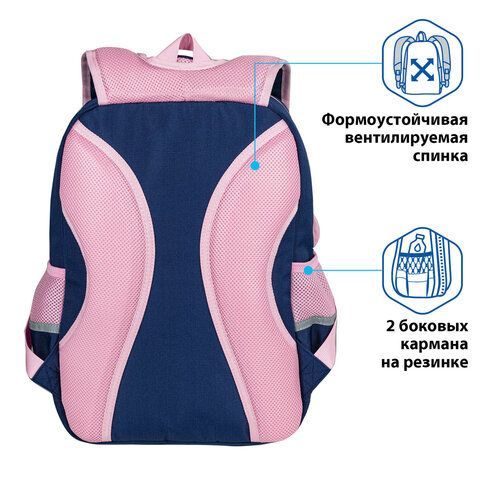 Рюкзак BRAUBERG STAR, &quot;Magic fox&quot;, синий, 40х29х13 см, 270668