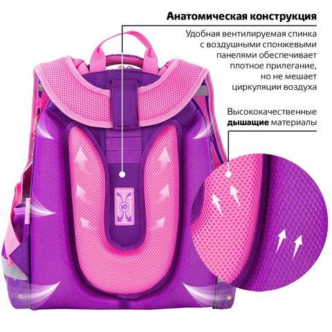 Ранец ЮНЛАНДИЯ EXTRA, с дополнительным объемом, &quot;Dancing girl&quot;, 38х29х18 см, 270675