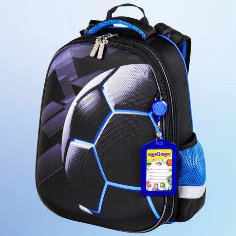 Ранец ЮНЛАНДИЯ EXTRA с дополнительным объемом, 2 отделения, &quot;Soccer ball&quot;, 38х29х18 см, 270677