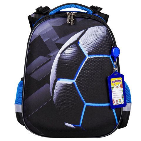 Ранец ЮНЛАНДИЯ EXTRA с дополнительным объемом, 2 отделения, &quot;Soccer ball&quot;, 38х29х18 см, 270677