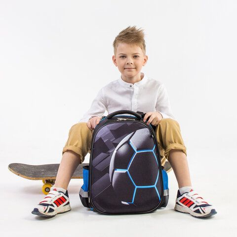 Ранец ЮНЛАНДИЯ EXTRA с дополнительным объемом, 2 отделения, &quot;Soccer ball&quot;, 38х29х18 см, 270677