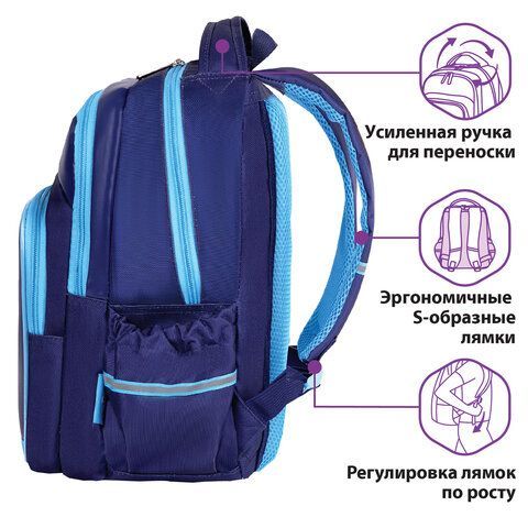 Рюкзак ЮНЛАНДИЯ MILD, 2 отделения, эрго-спинка, &quot;Adventure trails&quot;, 36х28х18 см, 270680