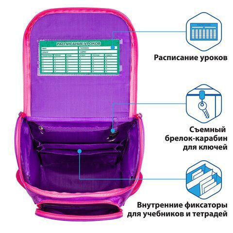 Ранец ПИФАГОР BASIC, с эргономичной спинкой, &quot;Black kitten&quot;, 35х28х18 см, 270681