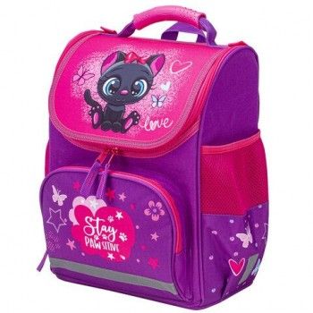 Ранец ПИФАГОР BASIC, с эргономичной спинкой, "Black kitten", 35х28х18 см, 270681