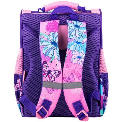 Ранец ПИФАГОР BASIC, 1 отделение, 3 кармана, эргономичная спинка, &quot;Butterflies&quot;, 35х28х18 см, 270683