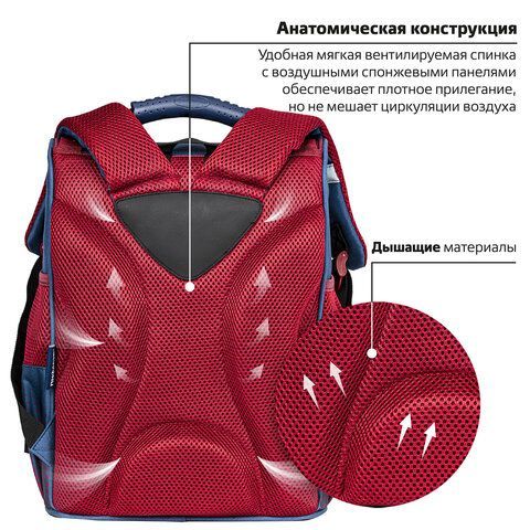 Ранец ПИФАГОР BASIC, 1 отделение, 3 кармана, эргономичная спинка, &quot;Champion&quot;, 35х28х18 см, 270685