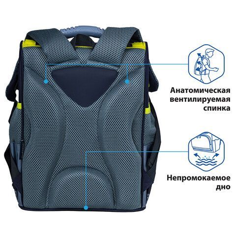 Ранец ПИФАГОР BASIC, с эргономичной спинкой, &quot;Full speed&quot;, 35х28х18 см, 270687