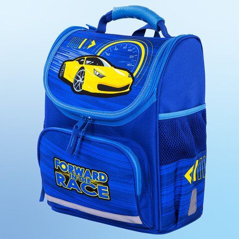 Ранец ПИФАГОР BASIC, с эргономичной спинкой, &quot;Racing car&quot;, 35х28х18 см, 270689