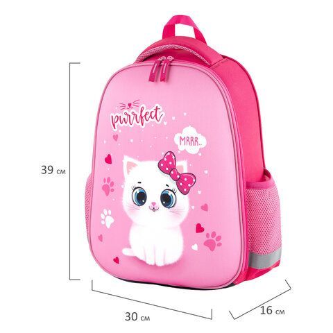Ранец ПИФАГОР EVA BASIC, 1 отделение, &quot;Fluffy cat&quot;, 39х30х16 см, 270691