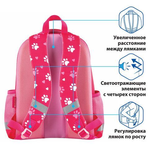 Ранец ПИФАГОР EVA BASIC, 1 отделение, &quot;Fluffy cat&quot;, 39х30х16 см, 270691