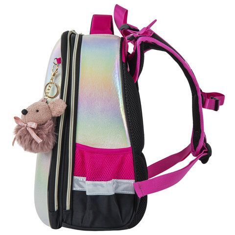 Ранец BRAUBERG SHINY, 2 отделения, &quot;Curious mouse&quot;, 36х28х14 см, 270696