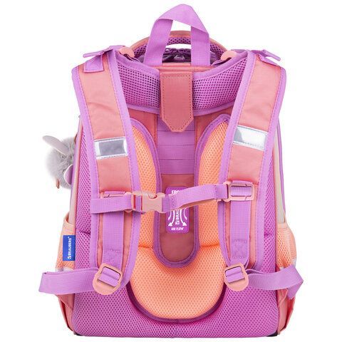 Ранец BRAUBERG SHINY, 2 отделения, с брелком, &quot;Cheerful&quot;, 38х28х14 см, 270697