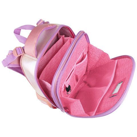 Ранец BRAUBERG SHINY, 2 отделения, с брелком, &quot;Cheerful&quot;, 38х28х14 см, 270697