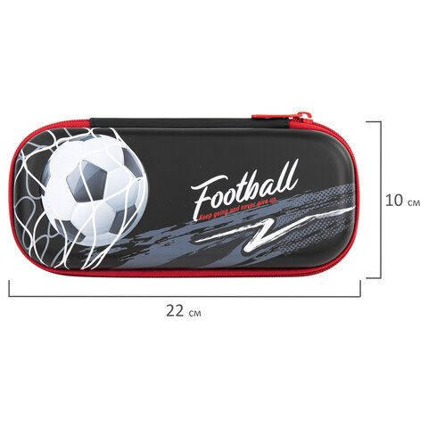 Пенал BRAUBERG, 1 отделение, 1 откидная планка, EVA 3D, 22х10х5 см, &quot;Goal&quot;, 270701