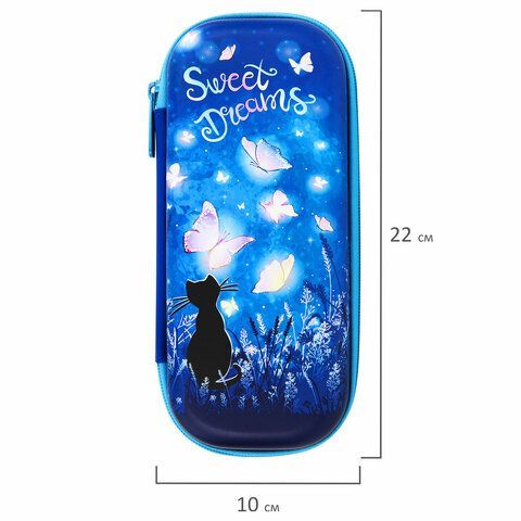 Пенал BRAUBERG, 1 отделение, 1 откидная планка, EVA, 22х10х5 см, &quot;Sweet dreams&quot;, 270704