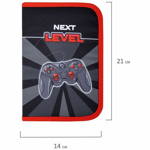 Пенал BRAUBERG, 1 отделение, 1 откидная планка, полиэстер, 21х14 см, &quot;Next level&quot;, 270714